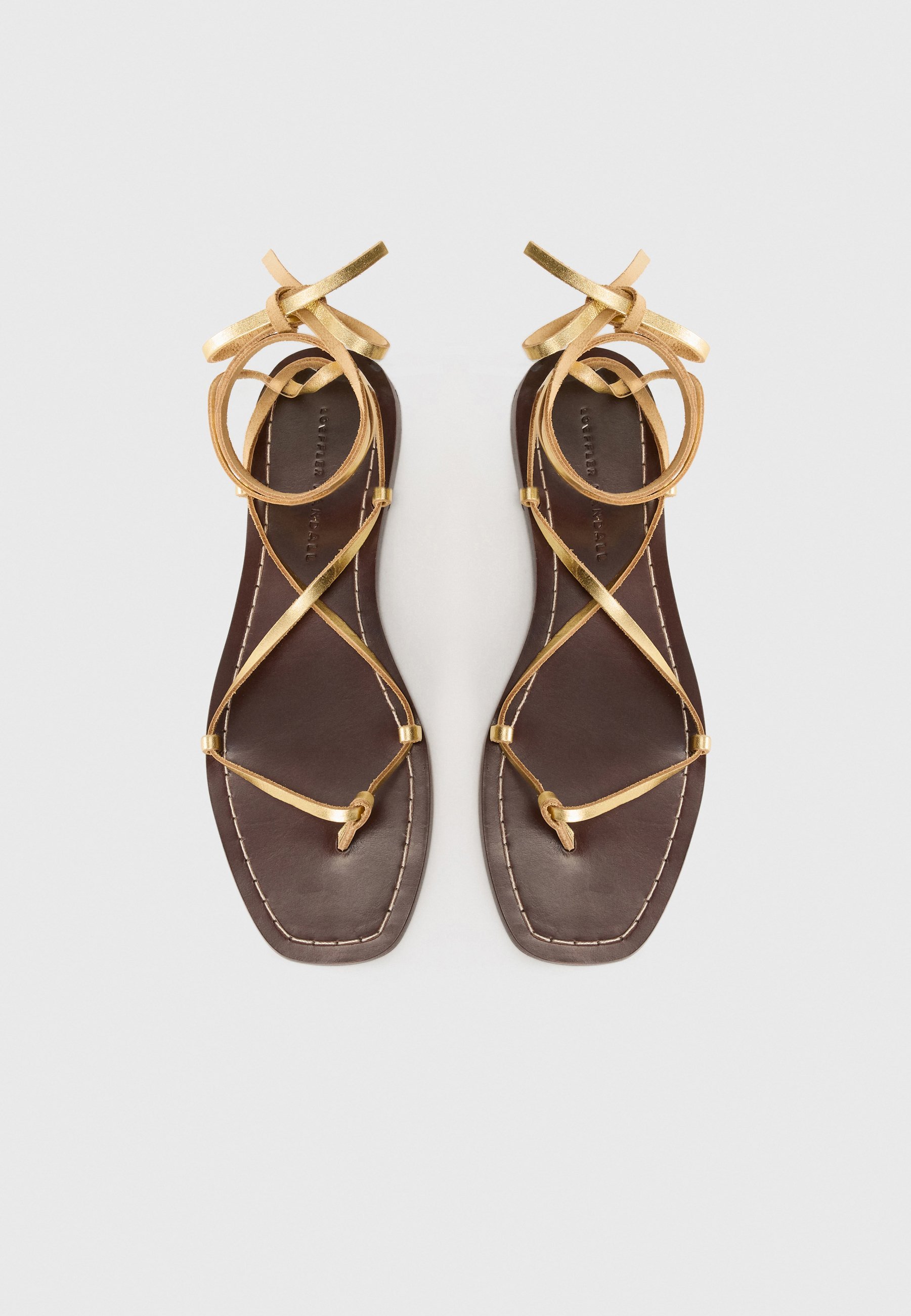 Sandali con cinturino a T Loeffler Randall LIANNA - color oro/espresso