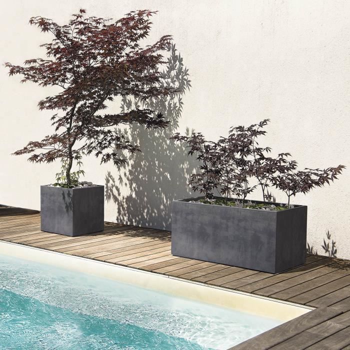 Vaso de parede DEROMA Millennium R - 78,5 x 39 x 39,1 cm (altura) - Antracite - Com reservatório de água