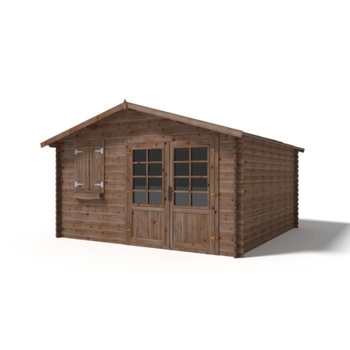 Houten tuinschuur 16m² 4x4m Geïmpregneerd 28mm dik Kleur: bruin | DOM181 | ALTANKA