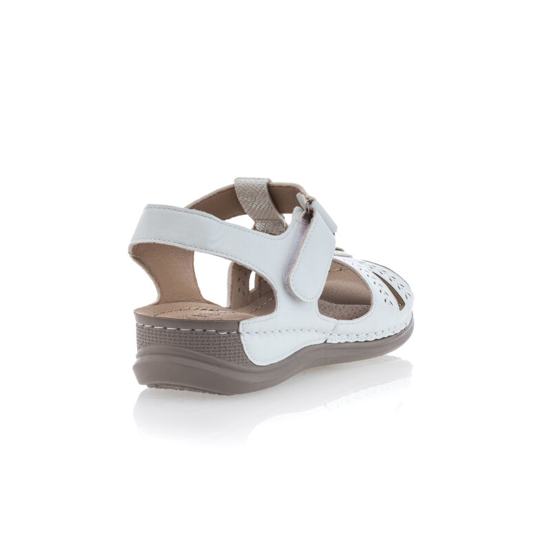 Weiße Damensandalen / Zehenfreie Schuhe