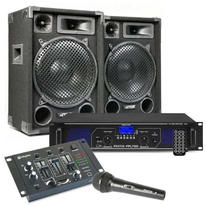 MAX12 lydsystempakke, en forsterker og en mikser - 1200 watt, et sett for en karaokefest