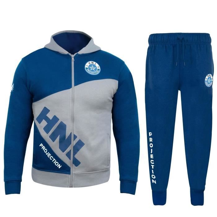 Chándal infantil unisex HNL PROJECTION - Gris acero y verde azulado - Manga larga