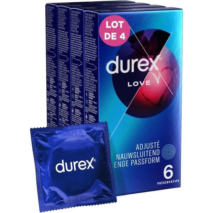 Pack of 4 Boxes of 6 Love Lubricated Condoms