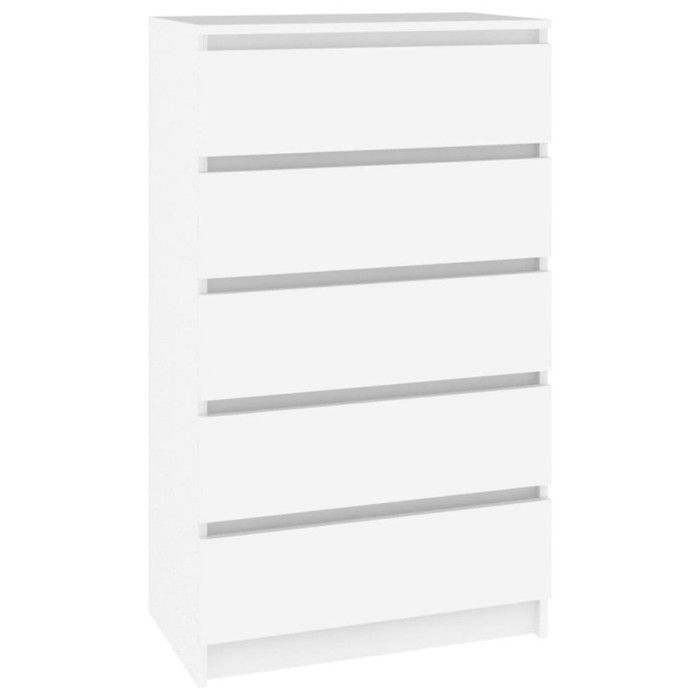 vidaXL Kommode, Sideboard mit 5 Schubladen, Aufbewahrungsschrank, Wohn-/Schlafzimmermöbel, Modern, Weiß 823016