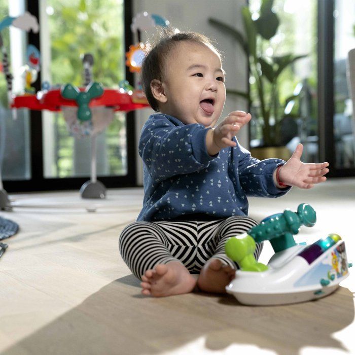 Sdraietta per neonati BABY EINSTEIN Ocean Explorers - Piccolo aereo, regalo di Natale per neonati, multilingue, sedile girevole a 360° 6M+