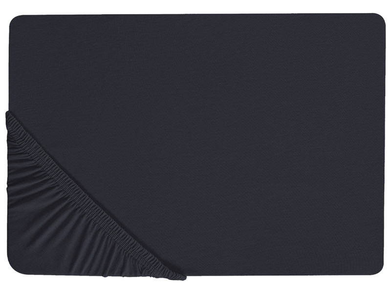 Bawełniane prześcieradło z gumką 140x200 cm czarne