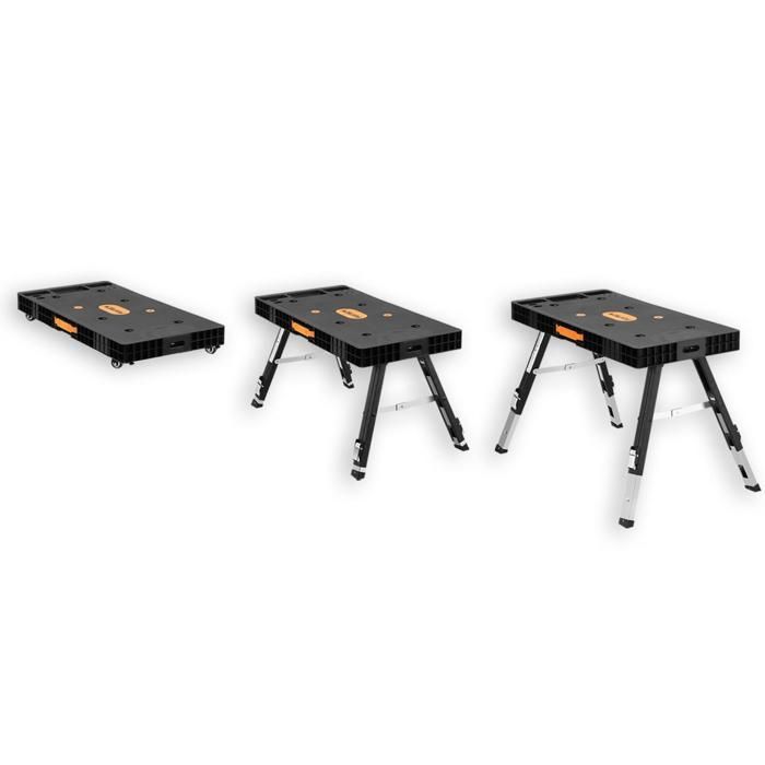 Établi pliant - FUXTEC FX-WB - table de travail, échafaudage, chevalet de sciage, planche à roulettes