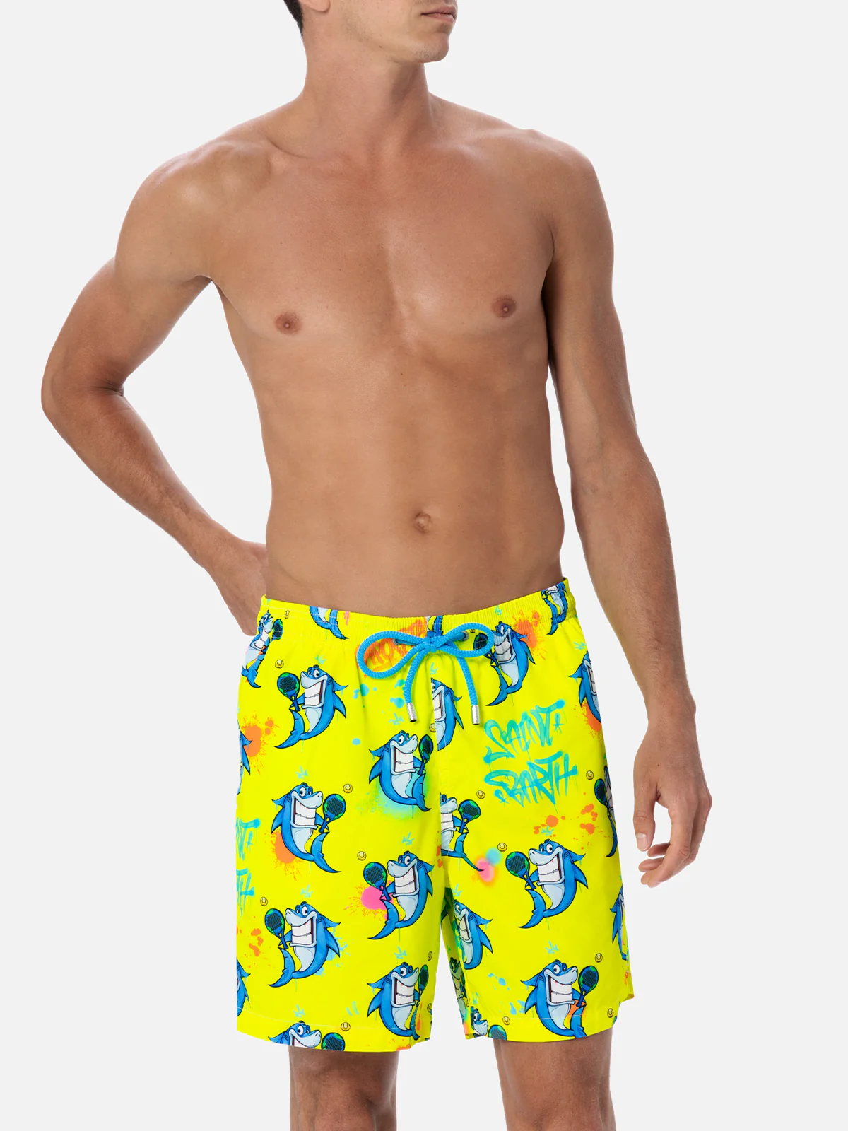 Costume da bagno da uomo in tessuto leggero Lighting con stampa Crypto