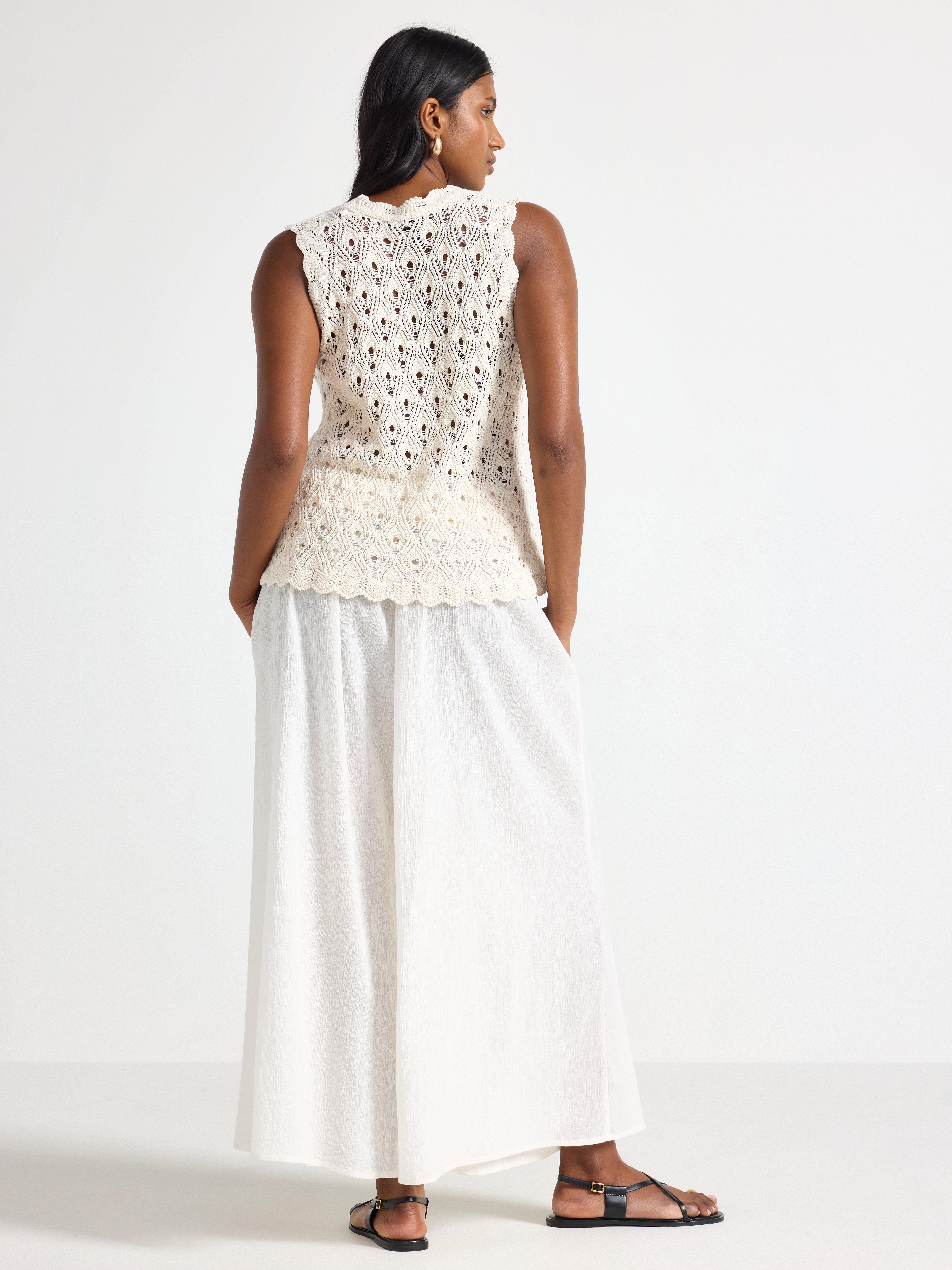 Pantalones anchos cortos blancos