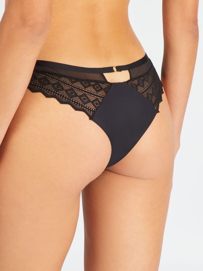 Kanten slip 'Envie de Lingerie' - zwart