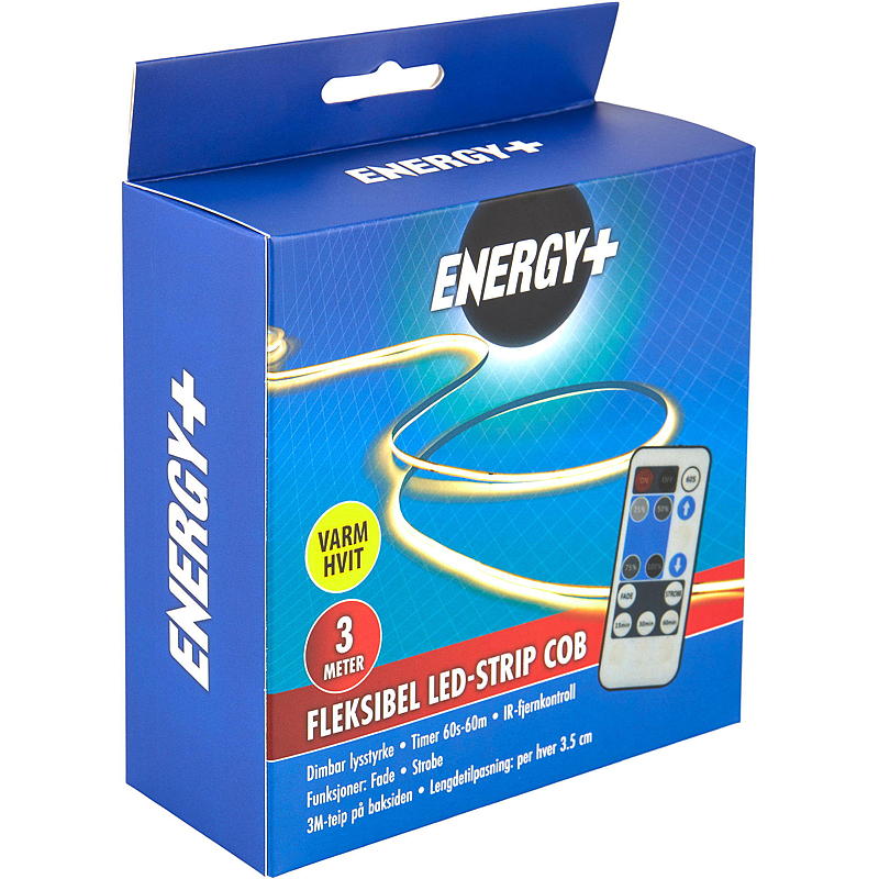 Energi LED-remsa 3 m Dimbar, varmvit COB
