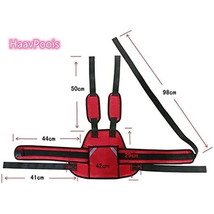 Cinturones de seguridad para niños, cinturón de seguridad para motocicleta, arnés estilo bebé, resistente a caídas (rojo)