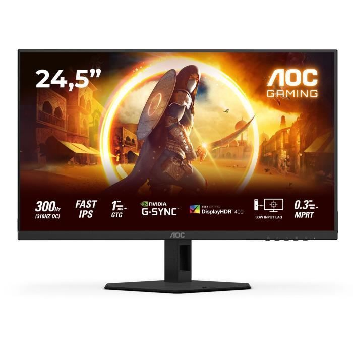 PC-gamerscherm - AOC - FHD - 24,5 inch - 300 Hz - Snelle IPS - 0,3 ms - 25G4SRE