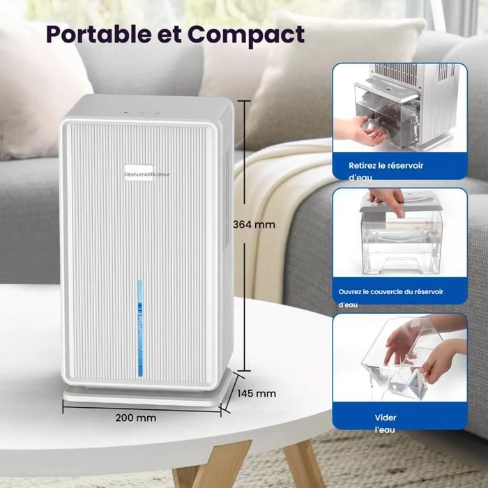 Dehumidifier - FIMEI - YP2118 - 3L Tank - 7 Color Lighting - Silent Sleep Mode