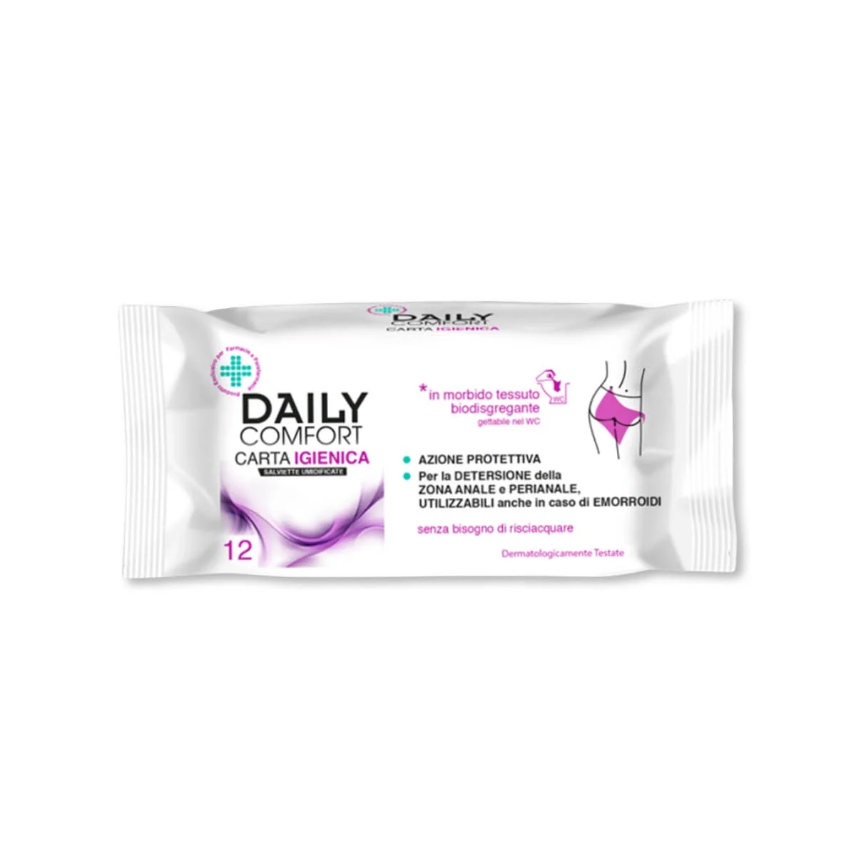 Conforto Diário Papel higiênico umedecido Daily Comfort Pocket 12 unidades Efeito de limpeza