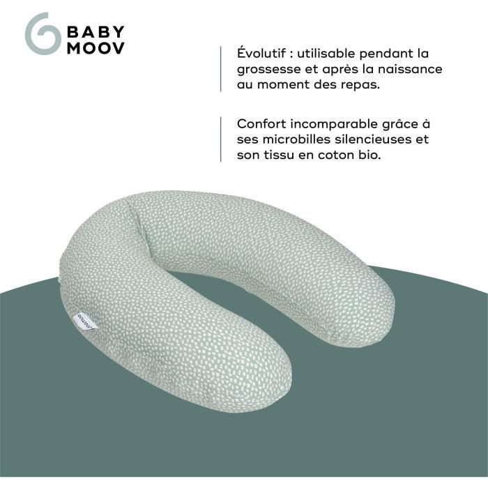 doomoo Coussin de Grossesse et Coussin d'Allaitement Buddy, Ultra Confort, Certifié Oeko-Tex, Cloudy Kaki