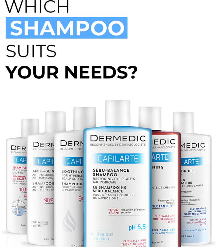 Shampoo de limpeza profunda Dermedic Capilarte para couro cabeludo oleoso