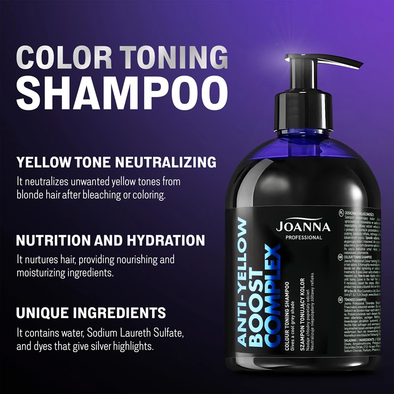 Joanna Professional Color Boost Complex atjaunojošais šampūns blondiem un sirmiem matiem