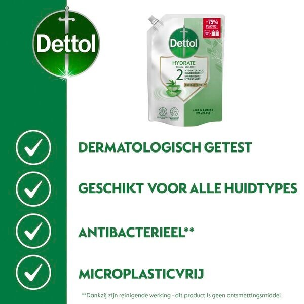„Dettol“ drėkinamasis antibakterinis prausimosi gelis su alaviju ir 500 ml