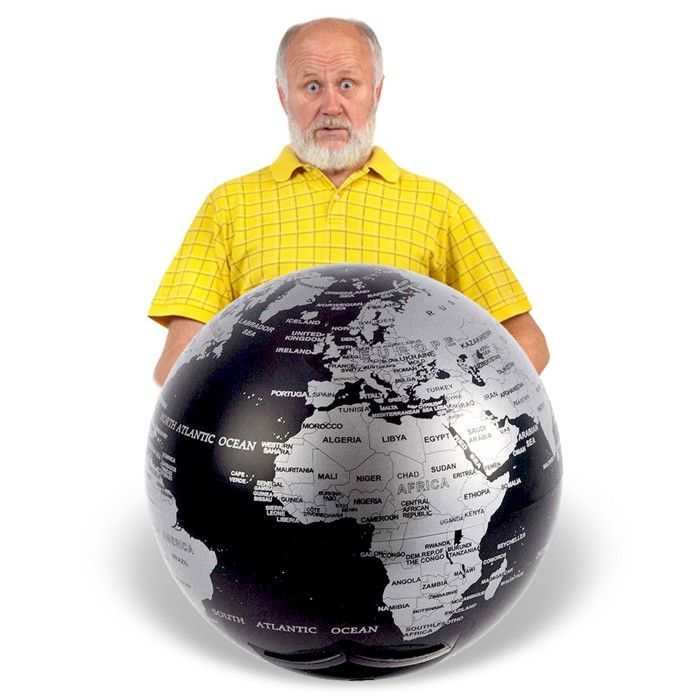 Globo terráqueo - BALVI - Mágico - Negro - Gira 360° - 14 cm, plástico PS