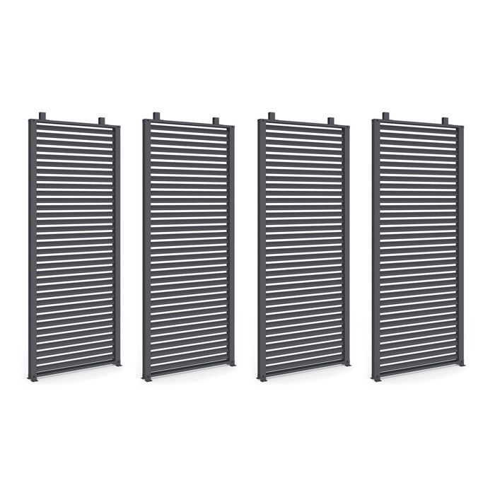 IDMARKET Pérgola edición coleccionista, lamas de techo retráctiles, 3x4 m, 4 paneles modulares, gris antracita