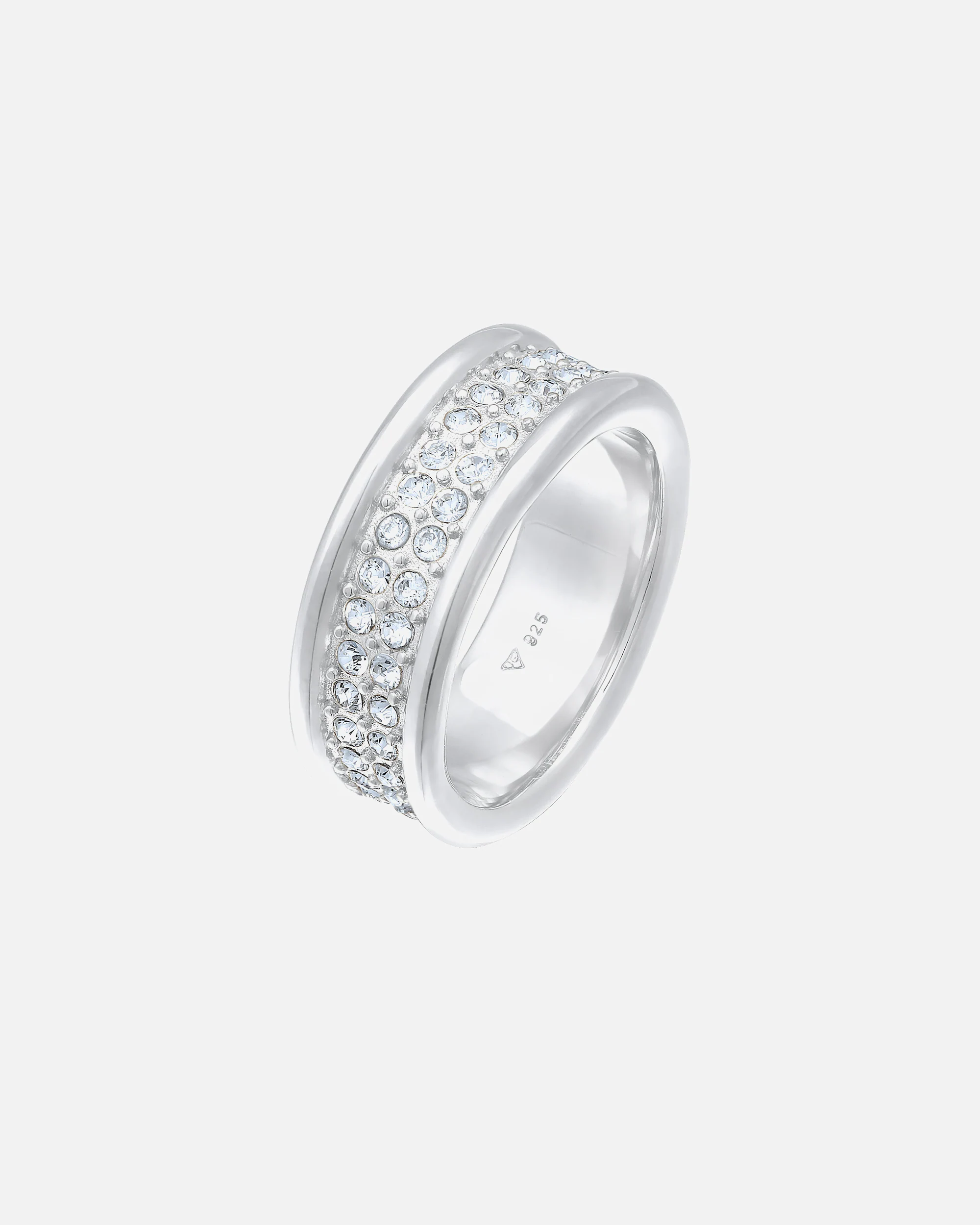 Elli PREMIUM Femmes Anneau de ruban Élégant étincelant avec cristaux en argent sterling 925