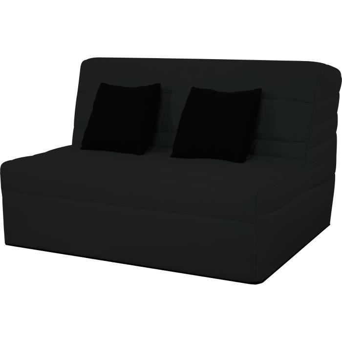 Sofá cama de 2 plazas DUNLOPILLO BZ - Negro - DREAMER