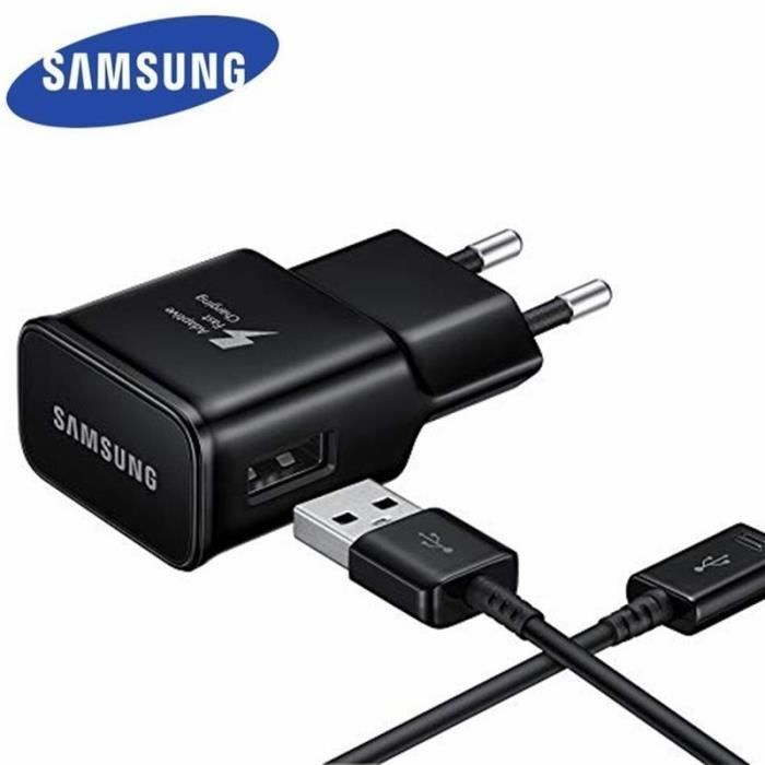 Cargador rápido USB tipo C Samsung negro - A40/A50/A70/A80/A90/A20/A20e/A30/S10/S10e/S10+/S10/NOTE9/S9/S9+/A82018/S8/S8+/A7