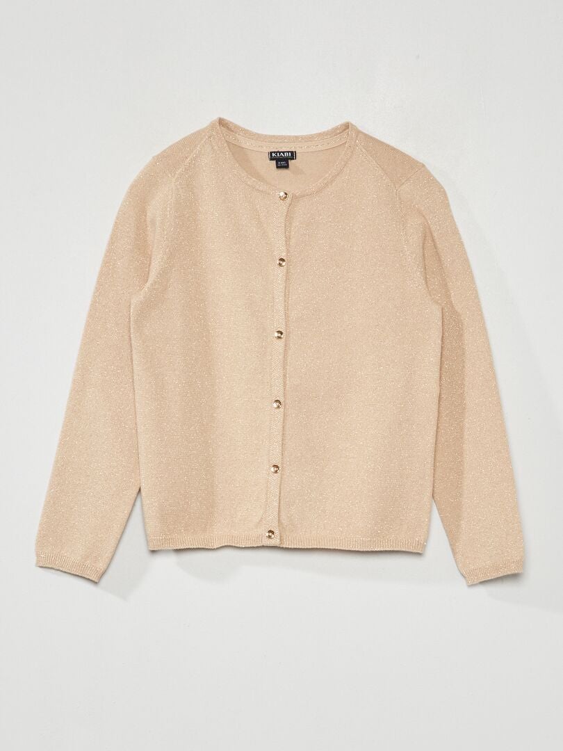 Vest met knoopjes met patroon - BEIGE