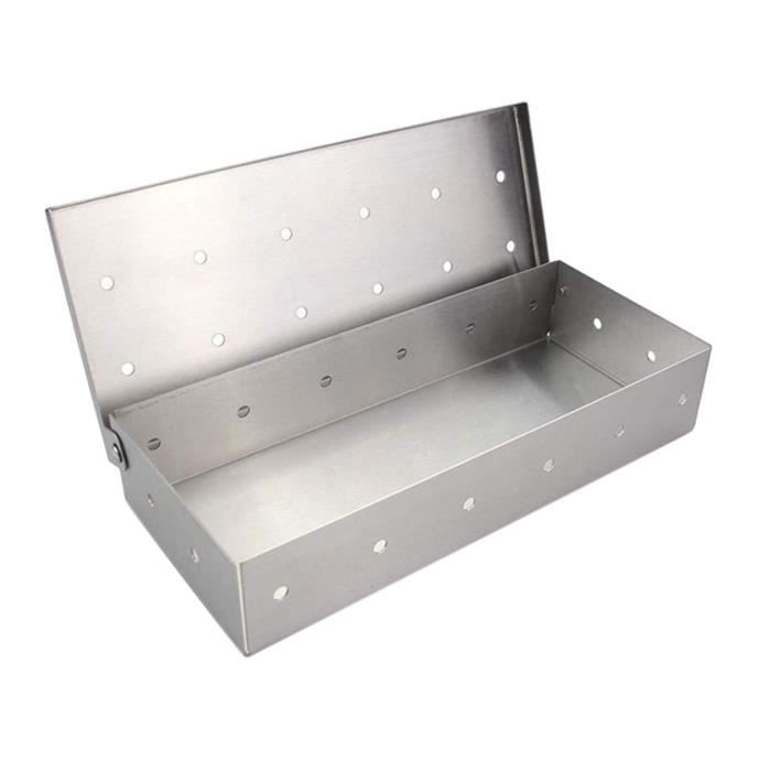 Boîte de fumeur plus épaisse Boîte de fumeur de copeaux de bois Boîte de fumage de poisson Outil de gril de fumeur Accessoires