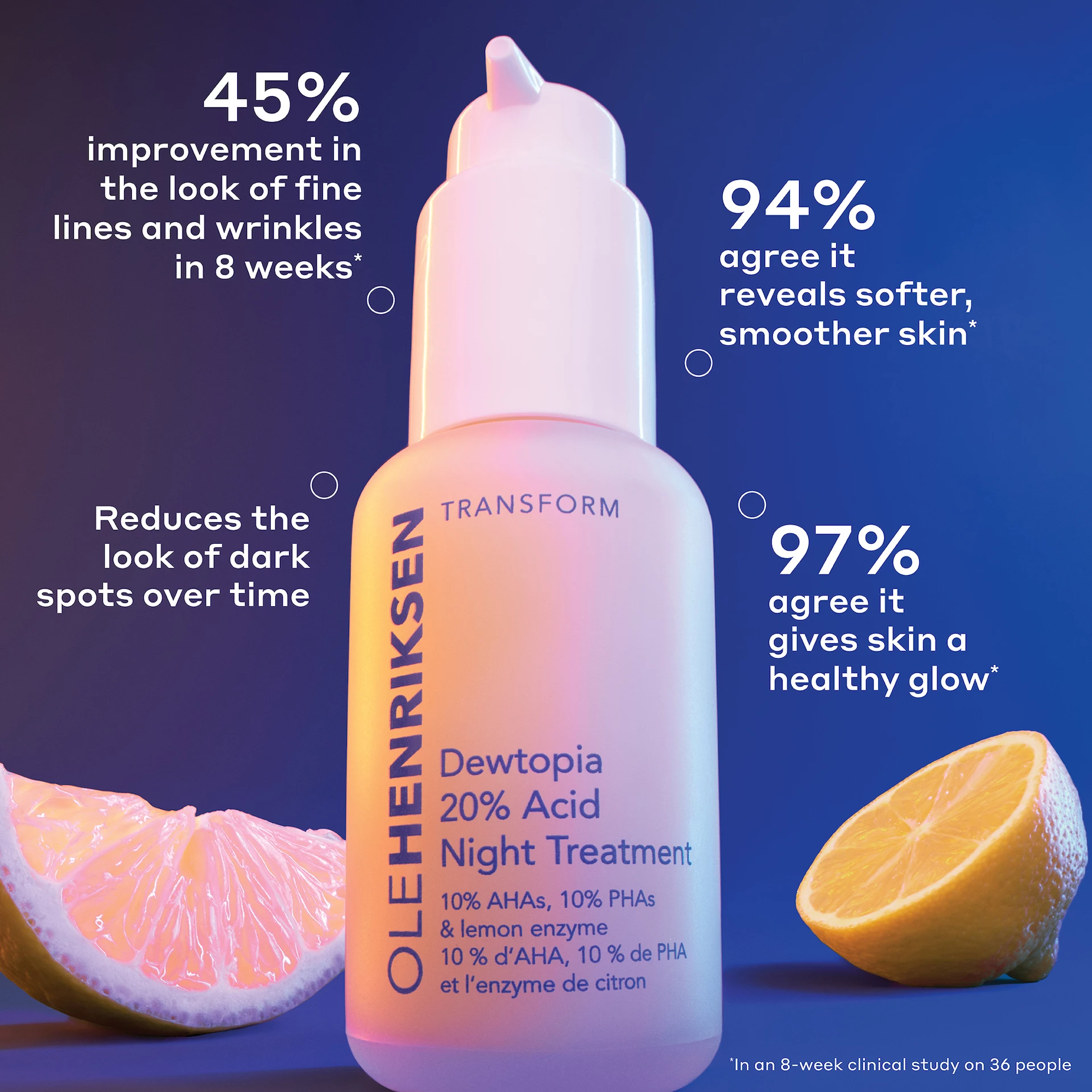 Tratament de noapte Transform Dewtopia 20% acid 50 ml - Ole Henriksen