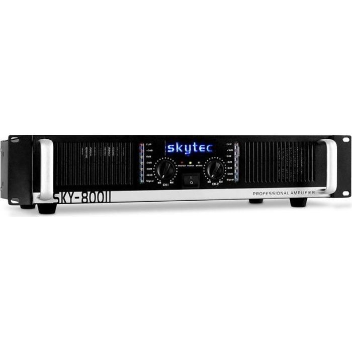 Vonyx VXA-800 Professional Amplifier - 2 x 400W - Bridged Connection - High Sound Quality - Ideal for DJs