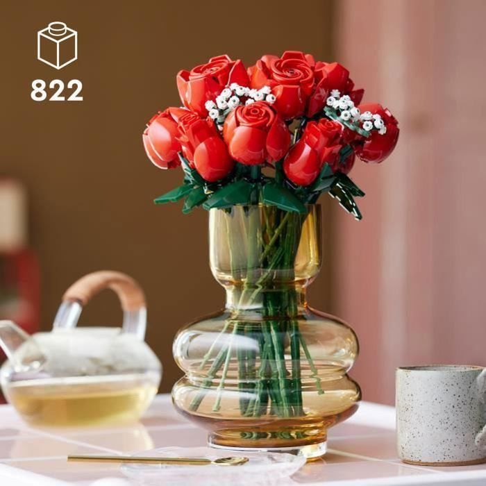 LEGO® 10328 Icons Bouquet di rose, fiori artificiali per decorazione, regalo di San Valentino per adulti