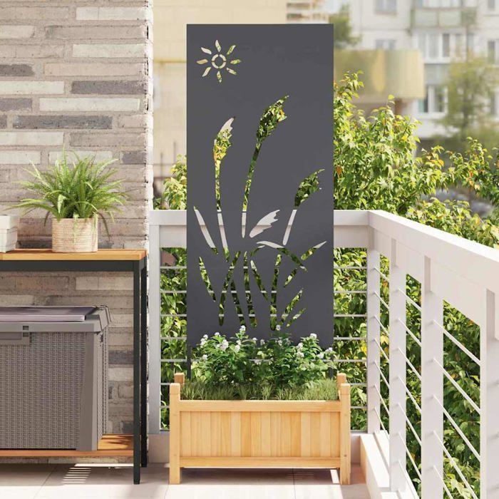 Déco murale extérieure - vidaXL - Anthracite - Acier laminé à froid - Résistant aux intempéries - Design vibrant