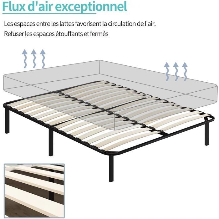 Base de cama de 140x190cm - Frixovel - 7 patas - Somier de láminas - 28 láminas - Fácil montaje