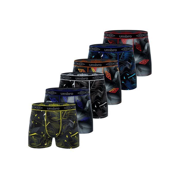Umbro Boxer Homme  Caleçon Homme - Noir  (Lot de 6)