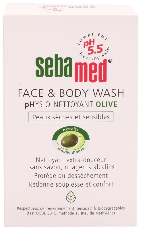 Sebamed Wash sanfte Reinigungsemulsion für Gesicht und Körper mit Olivenöl