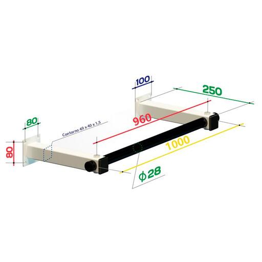  Barra De Dominadas De Pared Hasta 180 Kg Slim 2
