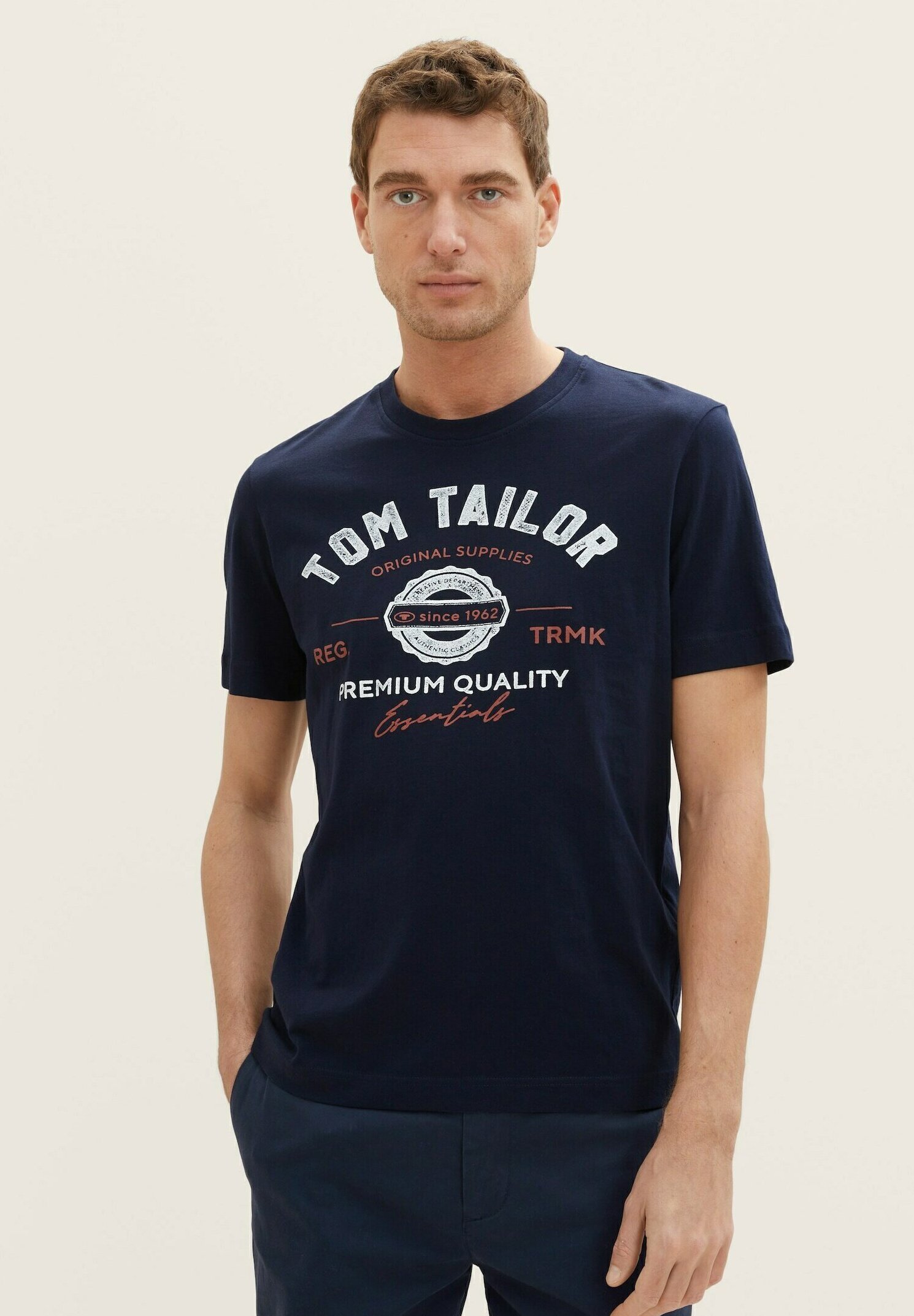 TOM TAILOR LOGO - T-shirt met print - hemelsblauw