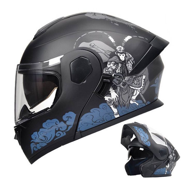 Casco modular de moto para hombre y mujer, apto para todas las estaciones, casco de seguridad - rojo