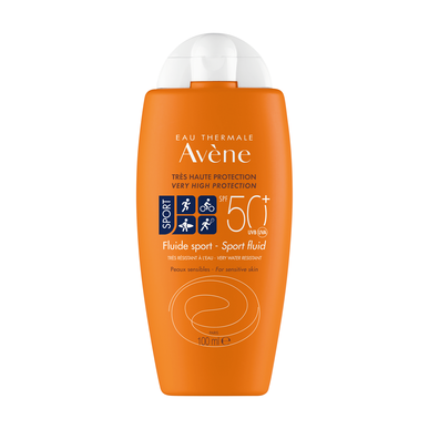 Avène Sun Care Sport Fluid -vedenpitävä SPF50-aurinkosuojavoide kasvoille ja vartalolle, urheilulle, 100 ml