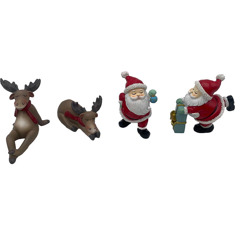 Papá Noel/alce de 10 cm