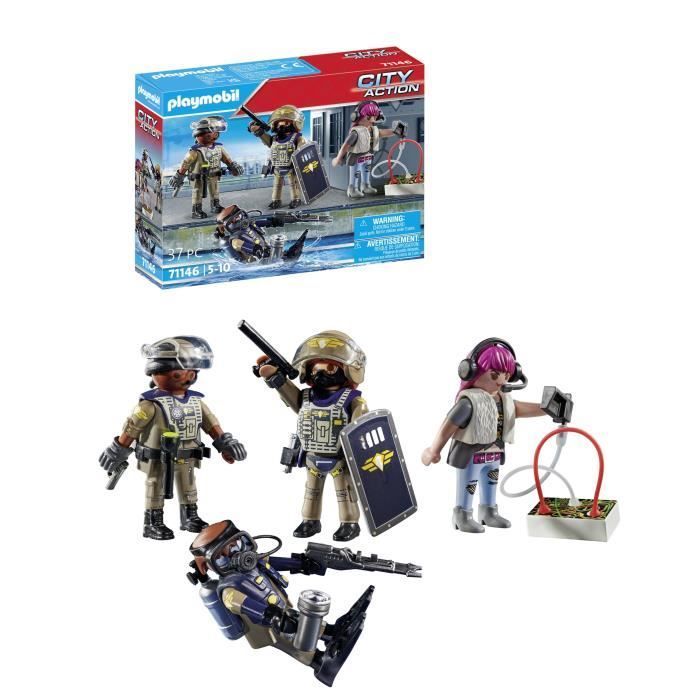 PLAYMOBIL 71146 Special Forces Team with Bandit, Police Officers, City Action, 37 pieces, Ages 5+
