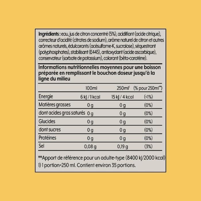 SODASTREAM Concentrates - Pack of 6 Sugar-Free Lemon Concentrates - Makes up to 54L of drinks - 440ml