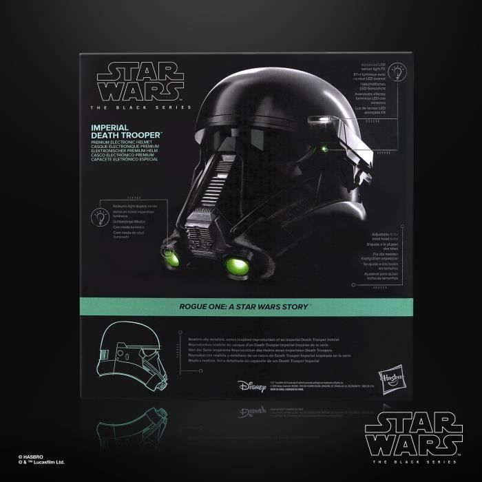 Casco elettronico premium da Death Trooper imperiale con LED avanzati, articolo per cosplay, età 14+, Star Wars The Black Series