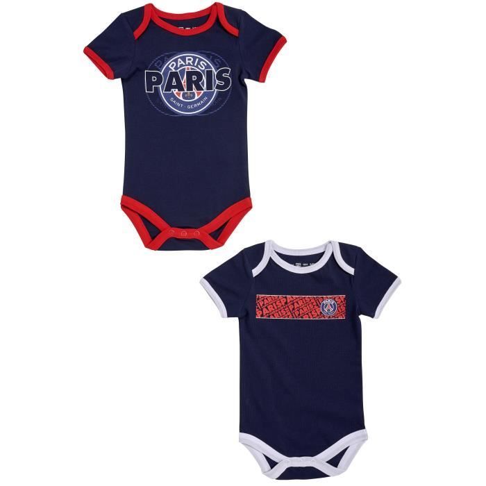 Baby boy bodysuit - PARIS SAINT GERMAIN - 2 x bodysuit - Cotton - Blue - Official