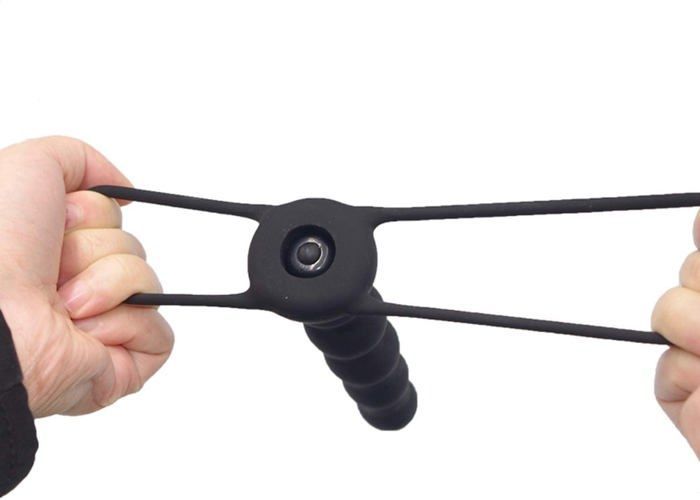Plug anal en silicone avec sangle pour pénis, petites perles anales, jouets sexuels, plug anal flexible avec anneau pénien, anneau1