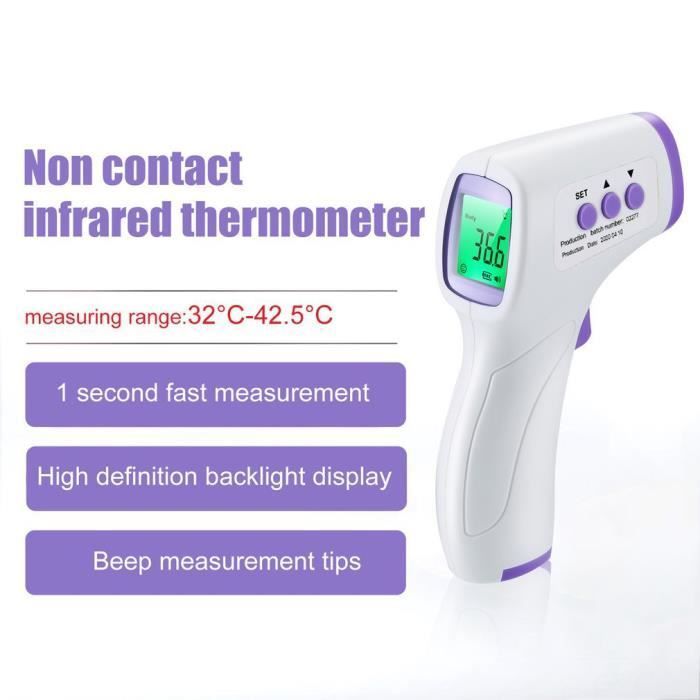 Termómetro médico de frente para medir la fiebre, termómetro digital de frente directo y preciso con pantalla LCD.
