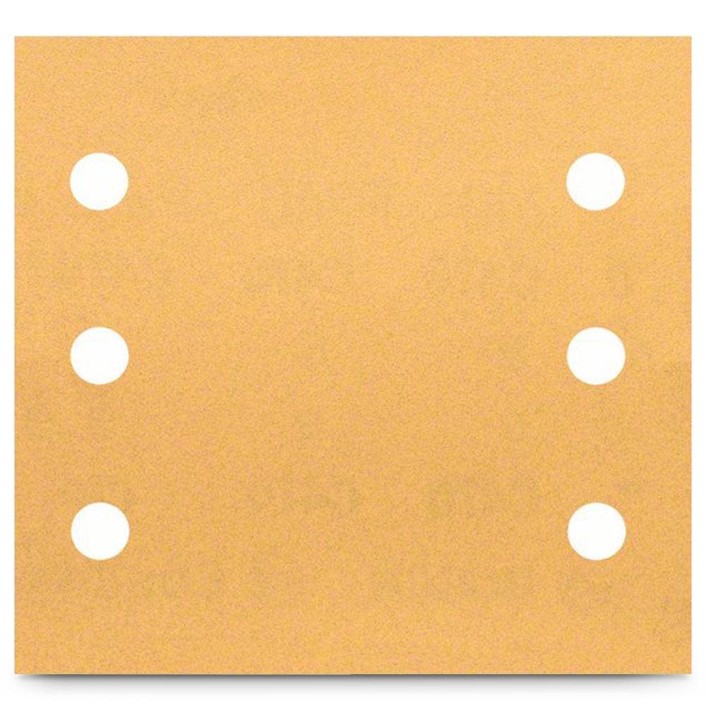 BOSCH Schleifpapier 115 x 107 mm, Körnung 240, 6 Löcher, Klettverschluss, für Holz und Lack – C470, 10 Stück