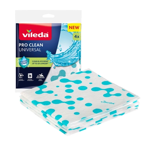 Vileda Pro Clean ściereczka uniwersalna z enzymami 4 sztuk